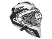 BRANKÁŘSKÁ MASKA CCM AXIS F5 JR WHITE-BLACK