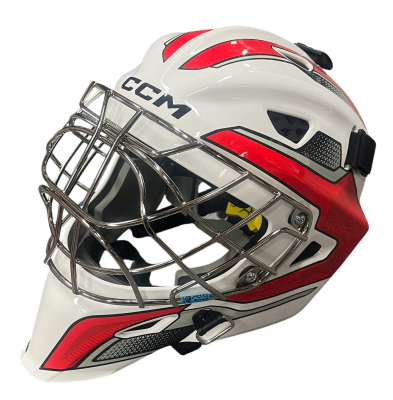BRANKÁŘSKÁ MASKA CCM AXIS F5 JR WHITE-RED